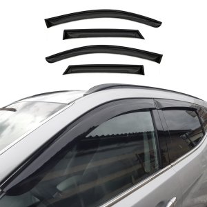 Hyundai Santa Fe Wind Deflector - Omac - Acrylic 4 Pcs - Black - 2013-2018